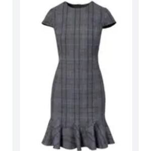 Banana Republic Wool Blend Godet-Flounce Cap Sleeve Ruffle Hem Career Dress 14